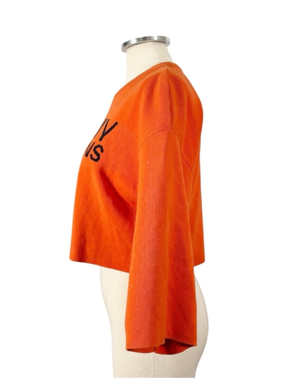 Tommy Jeans Cropped Logo Y2k Style Wide Sleeve Sweater Size Small - Picture 4 of 11